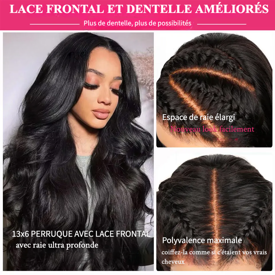 Cheveux naturels avec tulle frontal HD